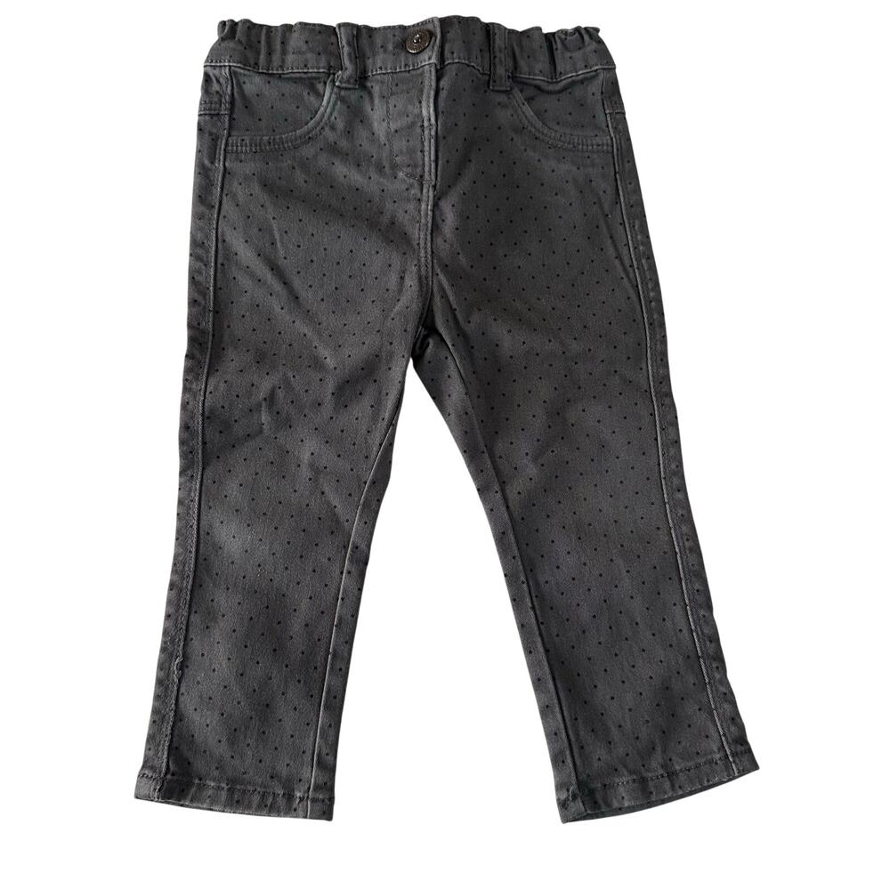 Kiabi Dark Gray Polka Dot Pants - 18 Months - EUC